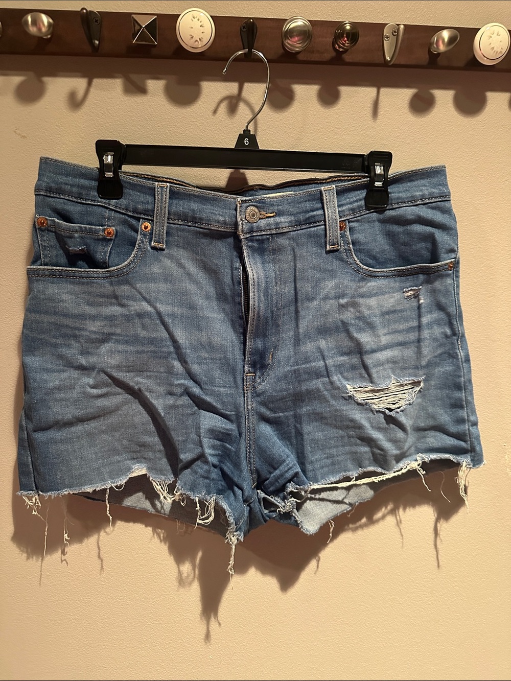 Levi Strauss Distressed Blue Denim Women’s Shorts